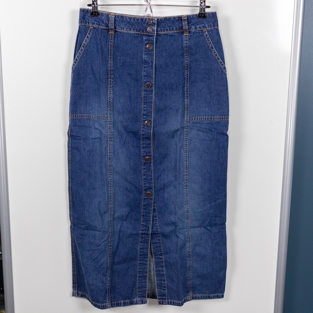 Old Navy Button Front Denim Maxi Skirt